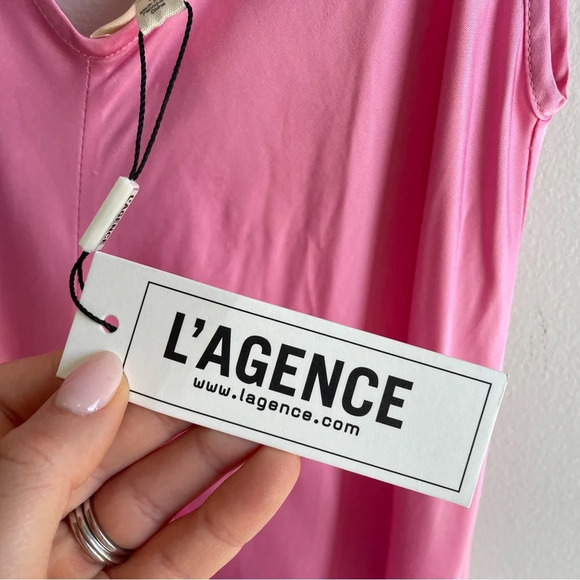 L'AGENCE Lorraine Trapeze Dress Rose Bloom NWT Small - Picture 13 of 15